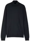 Les Deux Greyson Logo-embroidered Wool Jumper In Navy