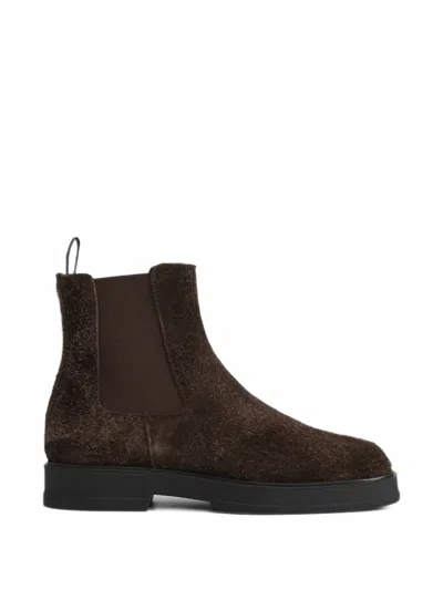 Les Deux Hairy-suede Chelsea Boots In Brown
