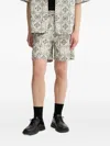 Les Deux Harry Aoe Tile Embroidered-print Shorts In Multi