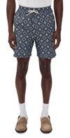 Les Deux Harry Arabesque Drawstring Shorts In Blue