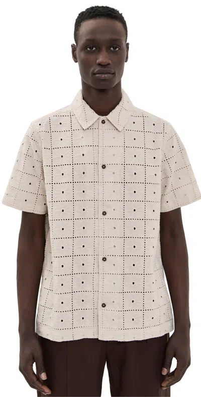 Les Deux Hector Anglaise Short Sleeve Shirt Light Sand