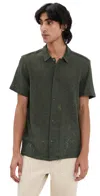 Les Deux Hector Lace Shirt Olive Night In Olive Night