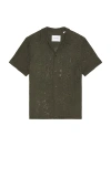 Les Deux Hector Lace Shirt In Olive Night