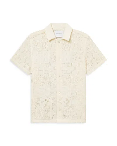 Les Deux Hector Short Sleeve Lace Shirt In Ivory