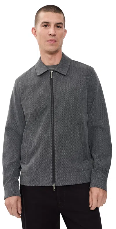 Les Deux Herringbone Coach Jacket Black