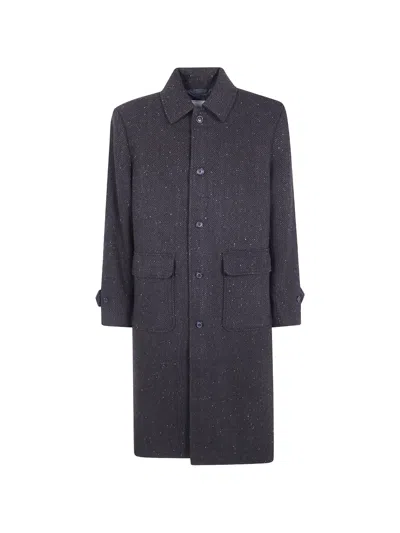 Les Deux Herringbone Oversized Coat In Gray