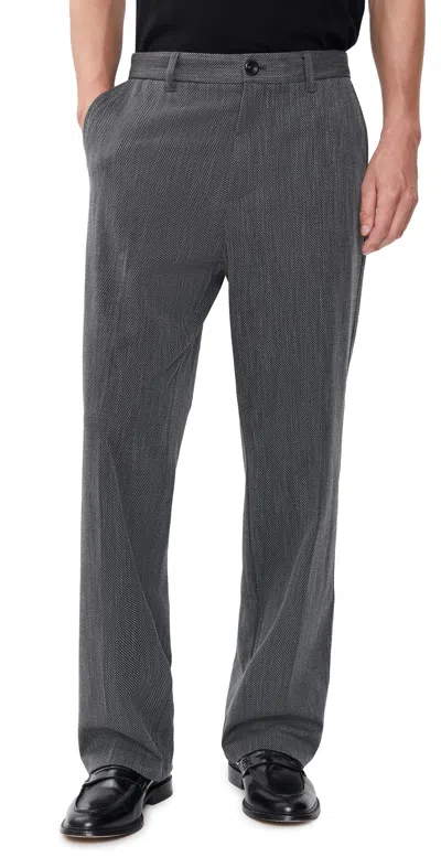 Les Deux Herringbone Tailored Pants Black