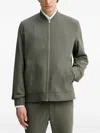Les Deux Herringbone Zip-up Jacket In Green