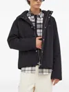 Les Deux Hooded Logo Jacket In Black