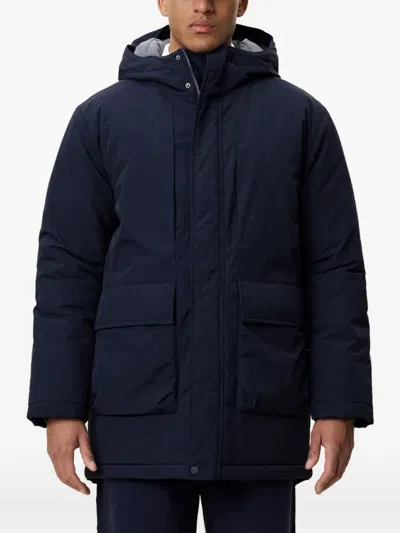 Les Deux Hooded Padded Coat In Blue