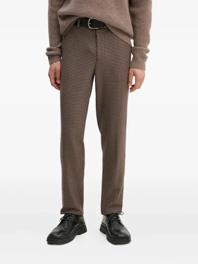 Les Deux Houndstooth-pattern Trousers In Brown