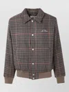 Les Deux Houndstooth Varsity Jacket Collared Ribbed Hem In Multi
