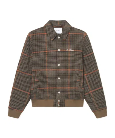 LES DEUX HOUNDSTOOTH WOOL BOMBER JACKET