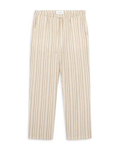 Les Deux Houston Printed Drawstring Trousers In Ivory/green
