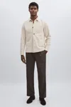 Les Deux Ivory  Cotton Corduroy Overshirt In Ivory