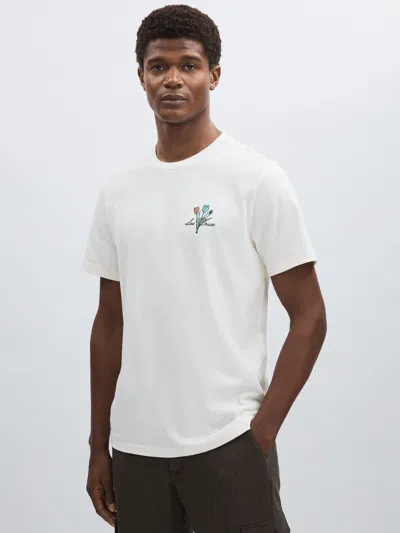 Les Deux Ivory Print 100% Cotton Café Print T-shirt