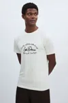 Les Deux Ivory/black Embroidered Logo 100% Cotton T-shirt In Ivory/black