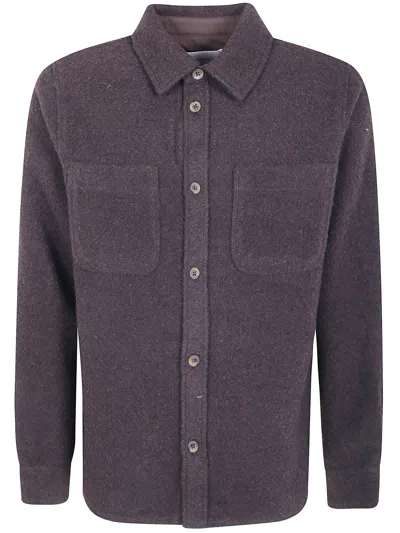 Les Deux Jacket Boucle Overshirt In Purple