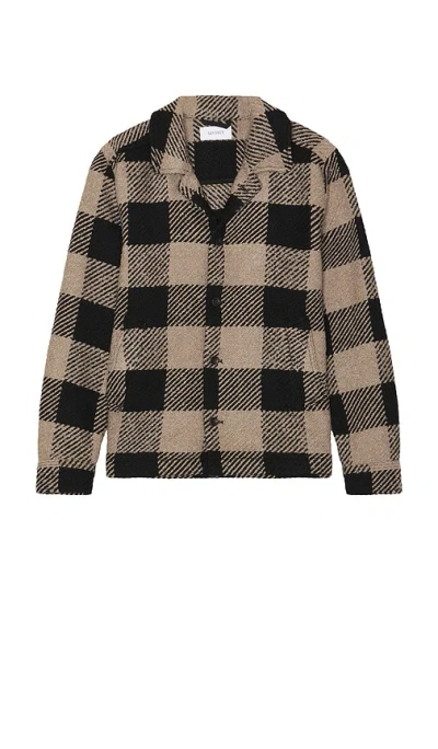 Les Deux Jaiden Boucle Check Overshirt In Black