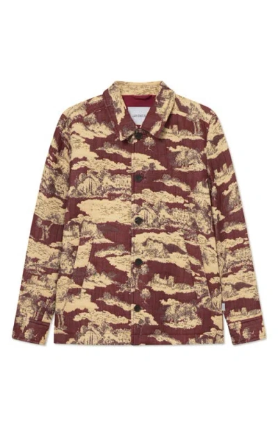 Les Deux Jaiden Ruins Jacquard Overshirt In Bossa Nova/summer Melon