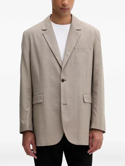 Les Deux James Checked Blazer In Gray