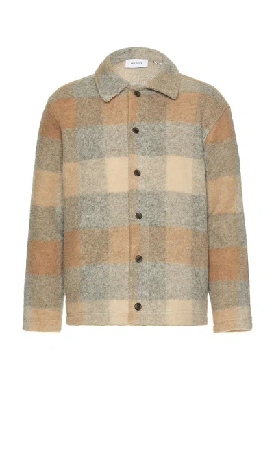 Les Deux Jermaine Overshirt In Light Desert Sand & Desert Taupe