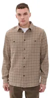 Les Deux John Printed Button Front Shirt In Neutral