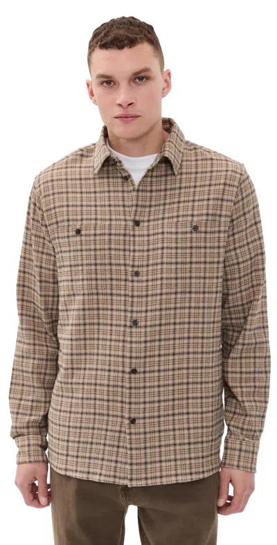 LES DEUX JOHN CHECK SHIRT DARK SAND