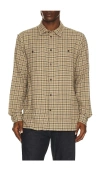 Les Deux John Printed Button Front Shirt In Neutral