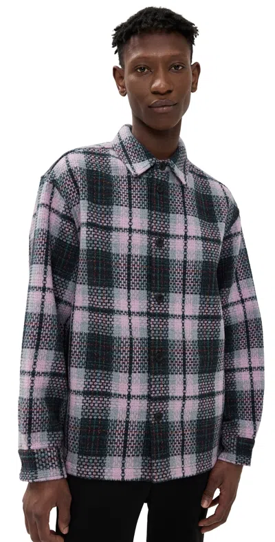Les Deux Jonathan Check Overshirt Dark Navy/oyster Rose