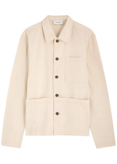 Les Deux Journey Embroidered Denim Overshirt In Cream