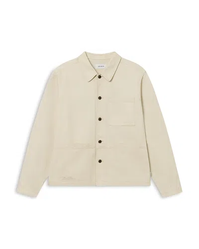Les Deux Journey Embroidered Overshirt In Light Beige