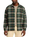 Les Deux Kaleb Plaid Overshirt In Dark Green