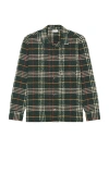 Les Deux Kaleb Plaid Overshirt In Green