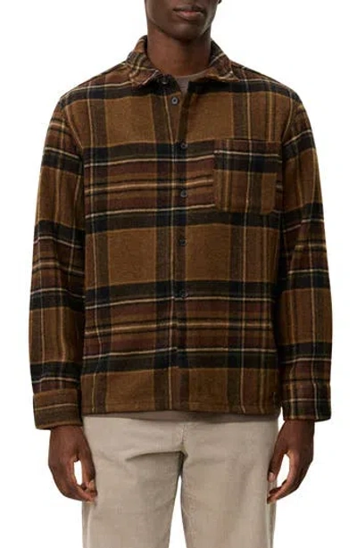 Les Deux Lennon Check-pattern Long-sleeve Shirt In Brown