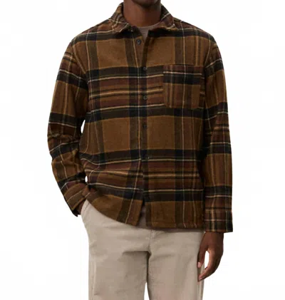 Les Deux Lennon Check-pattern Long-sleeve Shirt In Brown