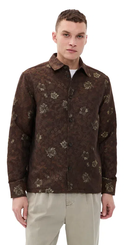 LES DEUX KALEB FLOWER JACQUARD OVERSHIRT MONK'S ROBE