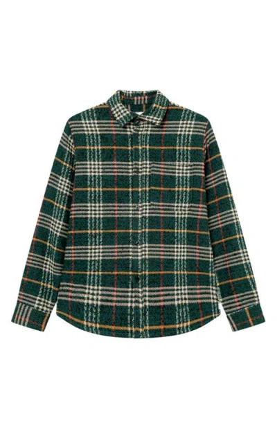 Les Deux Kaleb Plaid Overshirt In Green