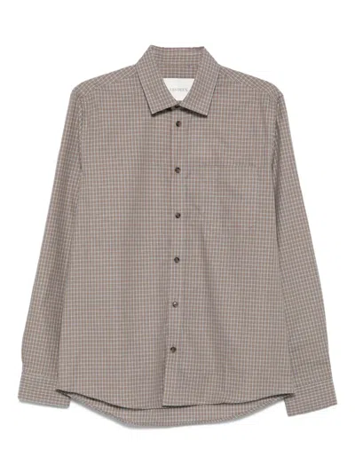 Les Deux Kash Checked Cotton Shirt In Brown