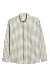 Les Deux Kent Check Flannel Button-down Shirt In Ivory/light Grey Melange