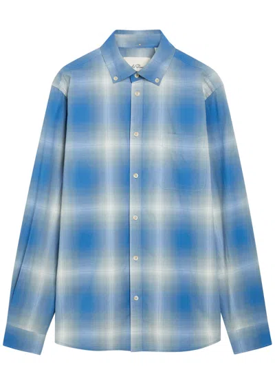 Les Deux Kent Checked Cotton-poplin Shirt In Blue