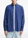 Les Deux Kent Oxford-hemd Mit Nadelstreifen In Blue