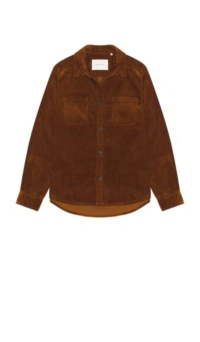 Les Deux Kody Corduroy Overshirt In Brown