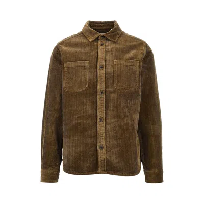 Les Deux 'kody' Corduroy Overshirt In Green