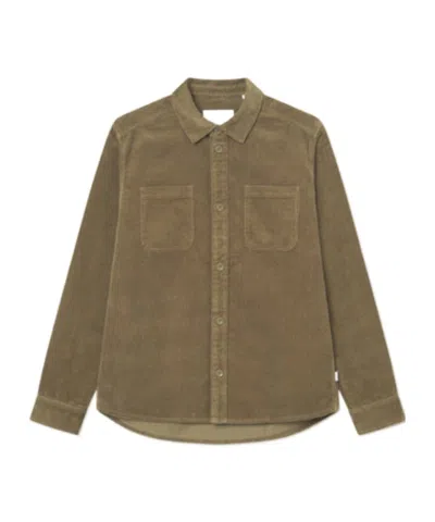 Les Deux Kody Corduroy Overshirt In Green