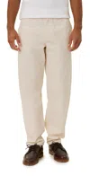 Les Deux Kody Cotton Herringbone Pants Ivory