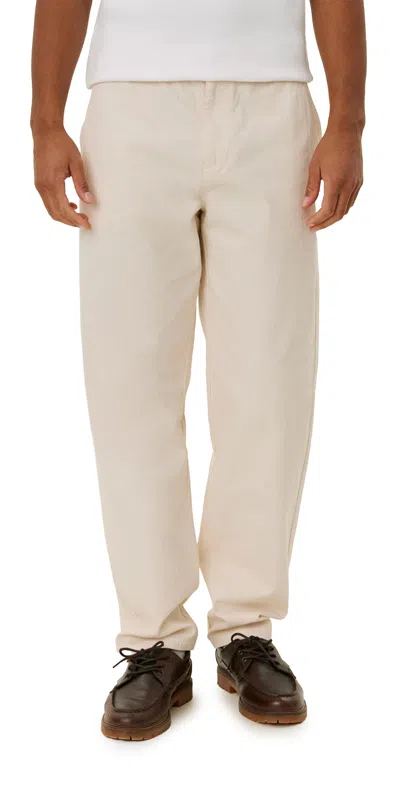 Les Deux Kody Cotton Herringbone Trousers Ivory