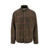 Les Deux Kody Houndstooth Wool Blend Overshirt In Brown