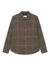 Les Deux Kody Houndstooth Checked Overshirt Jacket In Brown