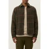 Les Deux Kody Houndstooth Checked Overshirt Jacket In Brown